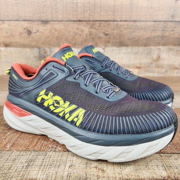 Hoka One One Shoes - Hoka One One Bondi 7 Men's Sz 10.5 Dark Gray Gym Train Walk Running Sneaker Shoe